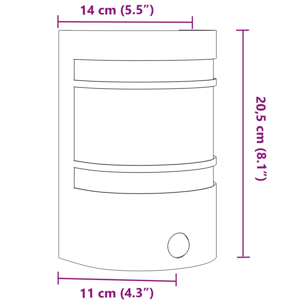 Applique per Esterno con Sensore 2 pz Argento in Acciaio Inox 4006297