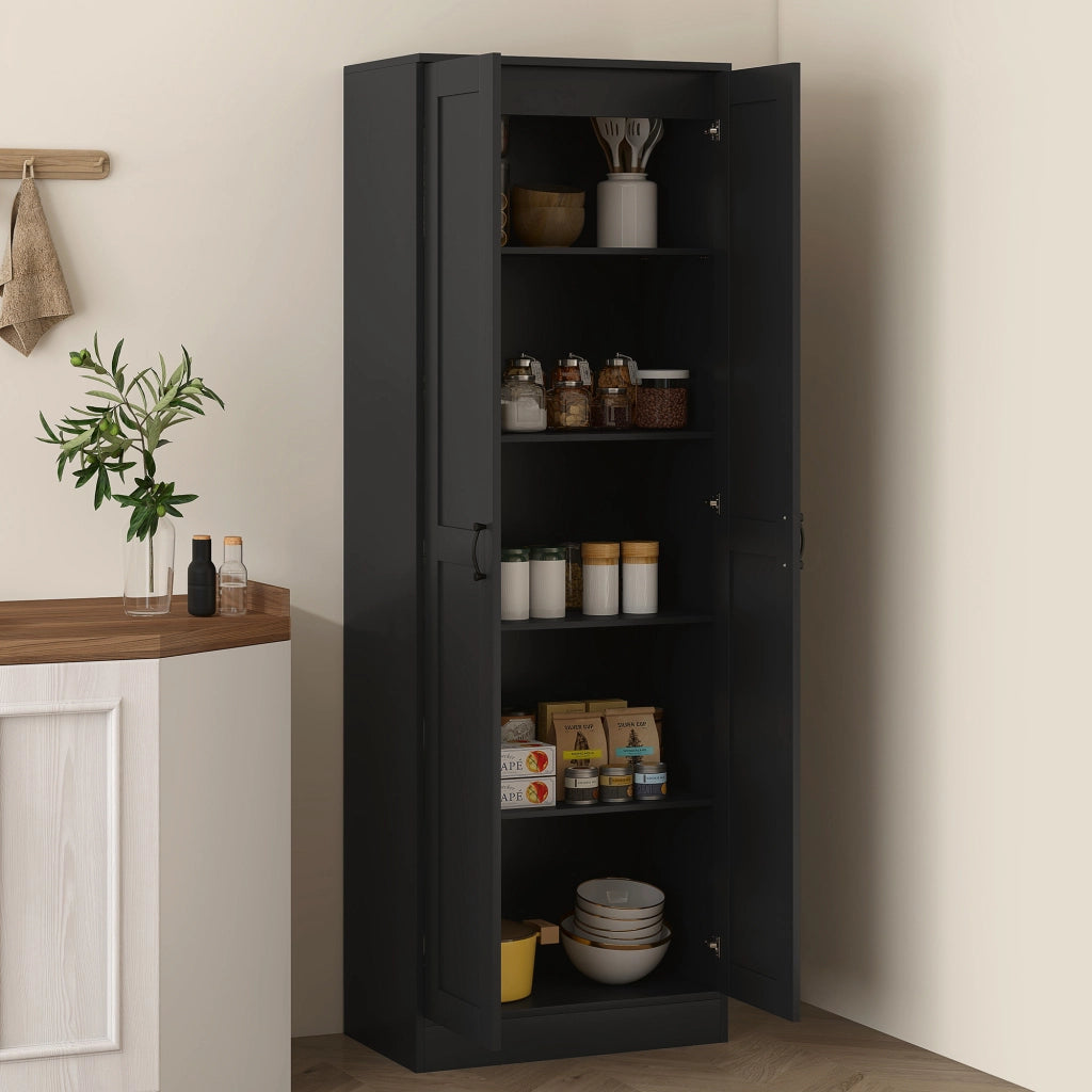 Armadio 2 Ante con 5 Ripiani ¨C Zephmum ¨C Nero 60x36.5x175
