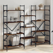Libreria-Scaffale per Libri-Mobile di Stoccaggio Rovere Marrone 160x28,5x136,5 cm in Legno Multistrato