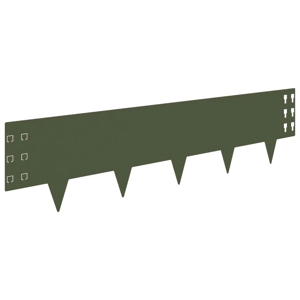 Bordura per Prato 20 pcs 100 x 25 cm Acciaio Verde Oliva 8008612