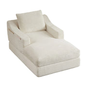 Poltrona lounge pieghevole - con design a doppio strato e funzione letto - in schiuma - bianco