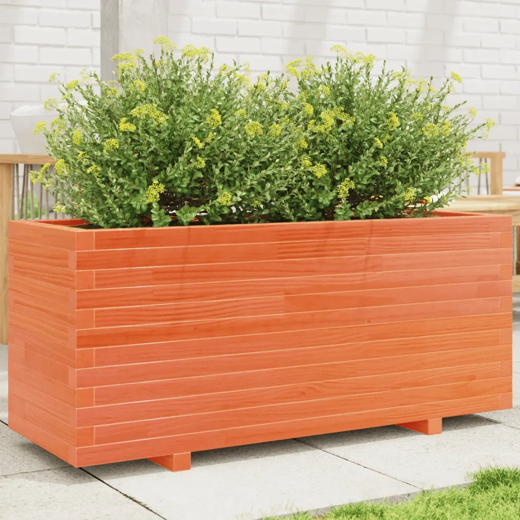 Fioriera Giardino Marrone Cera 110x40x49,5 Legno Massello Pino 3282561