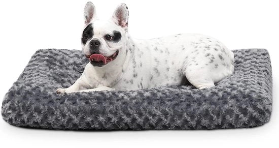 Letto per piccoli cani, lavabile, cuscino morbido per cani, tappeto per cani, fondo antiscivolo, respirante, letto per animali domestici, colore grigio scuro 60x45cm