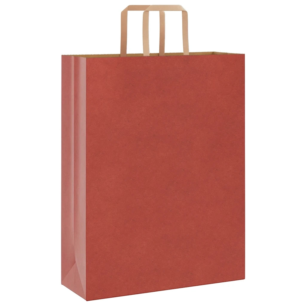 Sacchetti di Carta 250 pz con Manici Rossi 32x12x42 cm 4101984