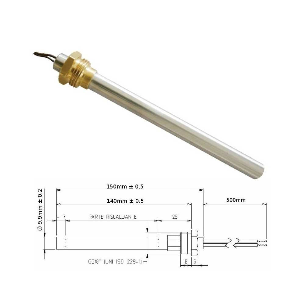 Resistenza Candeletta Stufa pellet 250W 150mm Palazzetti MCZ PIAZZETTA 140mm - UNIVERSALE