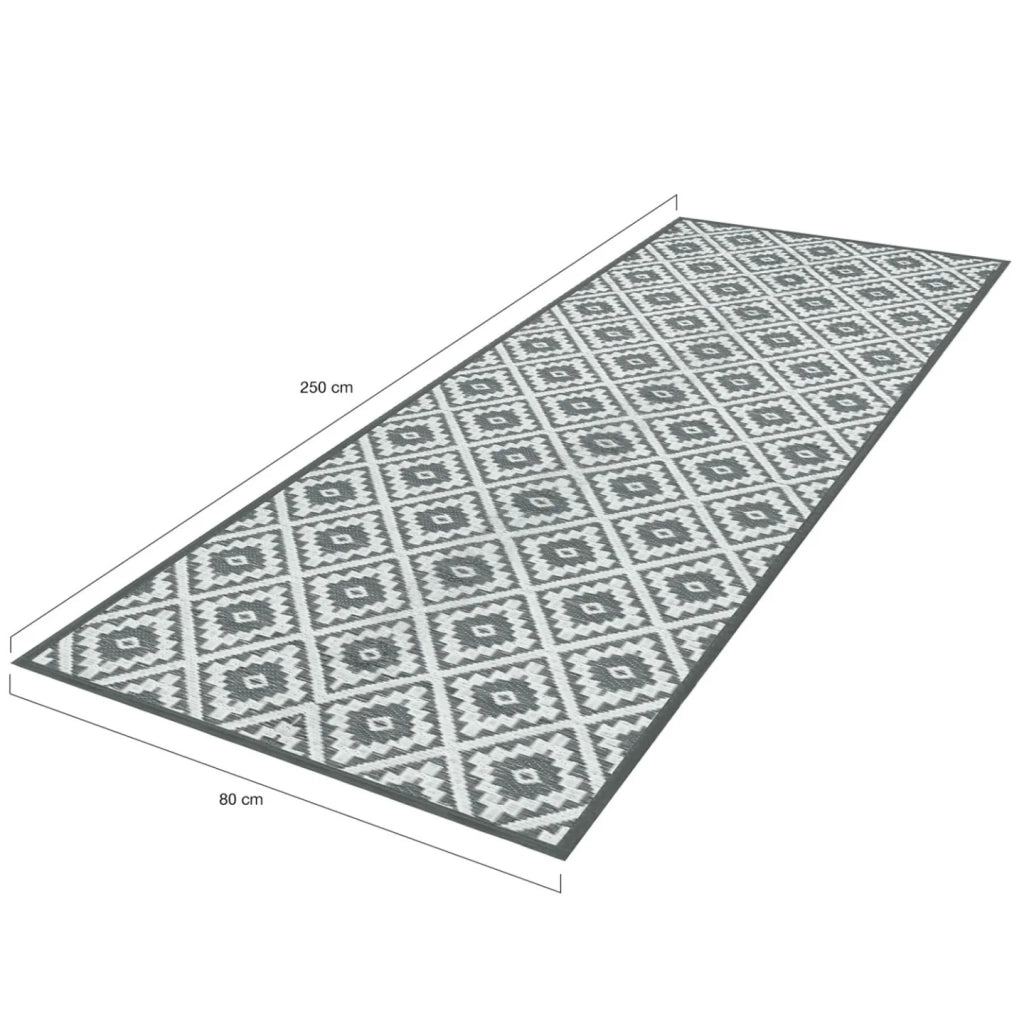 IDMarket - Tappeto per esterni BAHAMAS grigio 80 x 250 CM