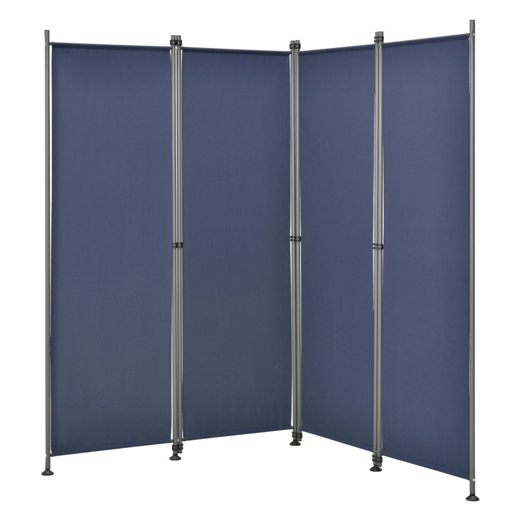 Paravento Modica a 4 Pannelli Parete Divisorio con Struttura Pieghevole (AxL) 170x215 cm - Blu Scuro pro.tec