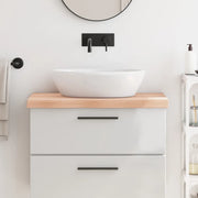 Piano Bagno 80x50x(2-6) cm in Legno Massello Non Trattato 3156025