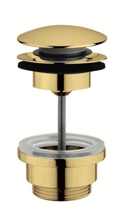Scarico per lavabo e bidet CLIC-CLAC universale con sistema a vite in acciaio inox 304 FCR Finitura: Oro spazzolato PVD