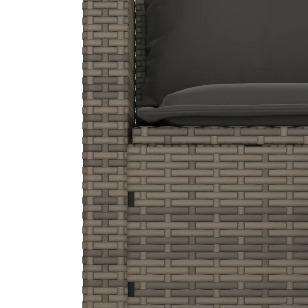 Set Divani da Giardino 3 pz con Cuscini Grigio in Polyrattan