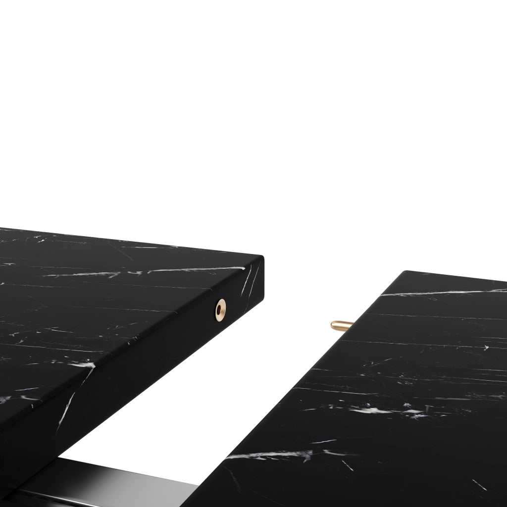 TAVOLO rotondo allungabile 100-140 cm in MDF e metallo nero
