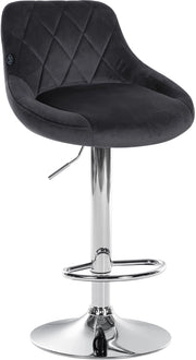 Sgabello da bar Lazio Velvet grigio scuro,cromo