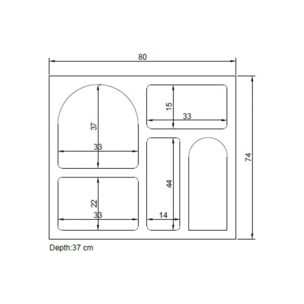 Credenza Arsenio, Buffet da soggiorno, Madia da salotto, Dispensa da cucina, 80x35h74 cm, Bianco