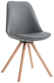 Sedia visitatore Laval in similpelle gambe tonde natura,grigio