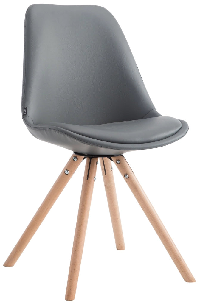 Sedia visitatore Laval in similpelle gambe tonde natura,grigio
