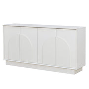 Credenza con 4 ante e ripiani interni - per soggiorno e sala da pranzo - in MDF - 160×38×80 cm - bianco
