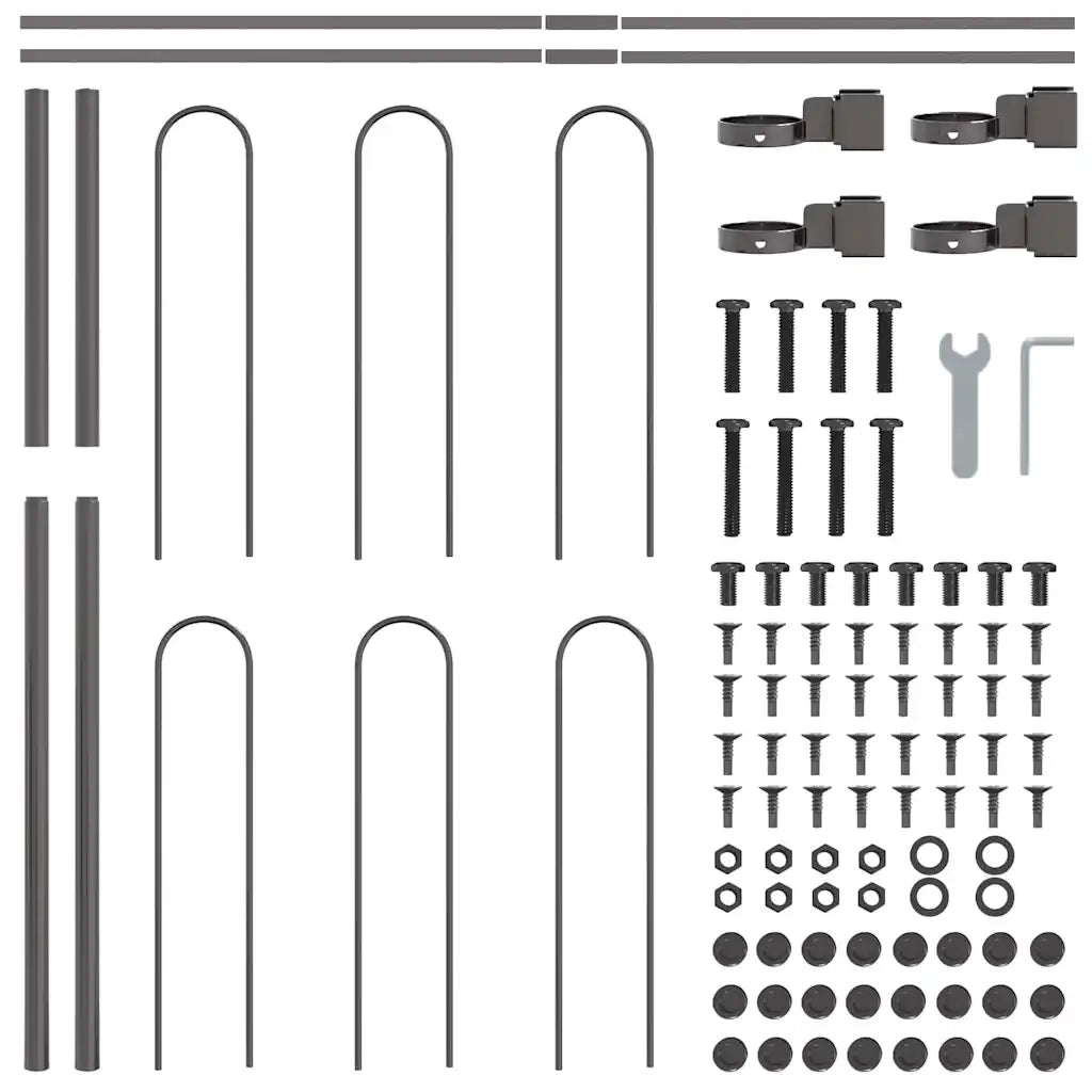 Recinzione per Giardino BOXTEL 7 pz 11,9 x 1 m Grigio 3334135