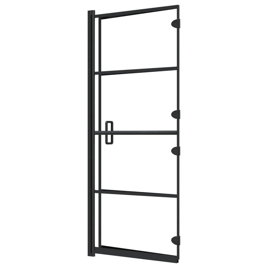 Box doccia pieghevole parete divisoria per vasca parete doccia cabina per vasca bagno casa interno ESG 120 x 140 cm nero 02_0002018