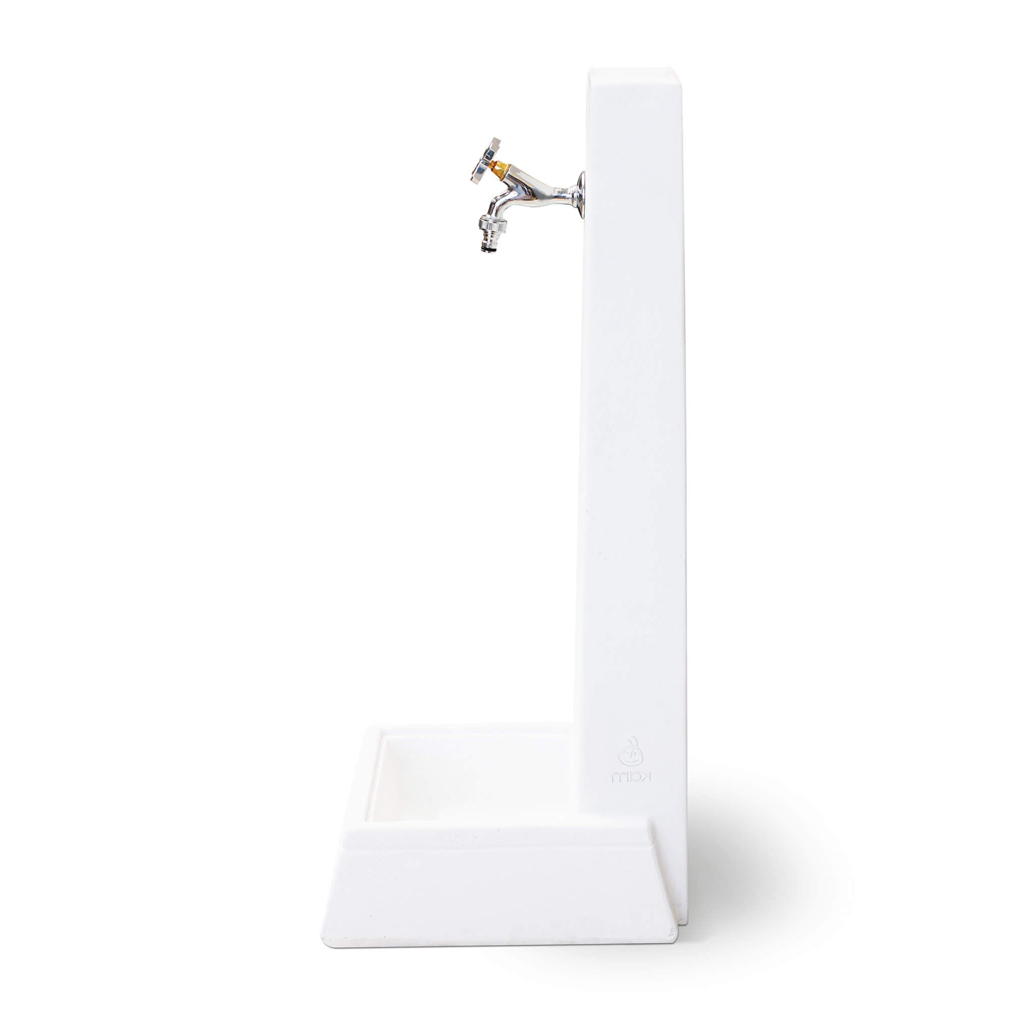 Fontana da Giardino Senza Rubinetto in Cemento Granulato di Marmo Oslo Bianco