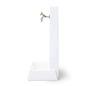 Fontana da Giardino Senza Rubinetto in Cemento Granulato di Marmo Oslo Bianco