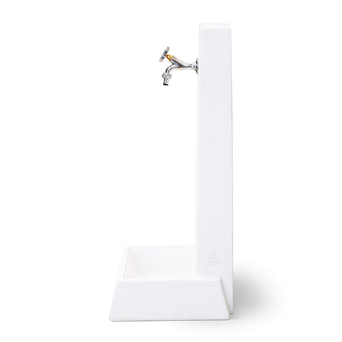 Fontana da Giardino Senza Rubinetto in Cemento Granulato di Marmo Oslo Bianco