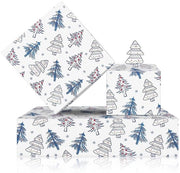 Pacco regalo per festa - 4 fogli 50x70 cm - Cartone albero di Natale/palle rosse - Imballo per regali invernali - Ideale per artigianato - Schema a colori blu/bianco - Carta da pacchi