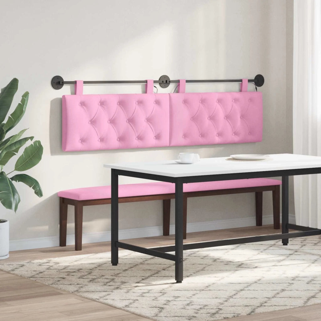 Testiera sospesa Con luce LED Rosa Tessuto