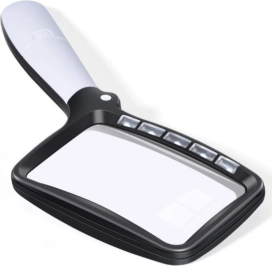 Vergrootglas con illuminazione, 5 LED, ingrandimento regolabile per lettura, hobby e ispezione di monete e oggetti antichi