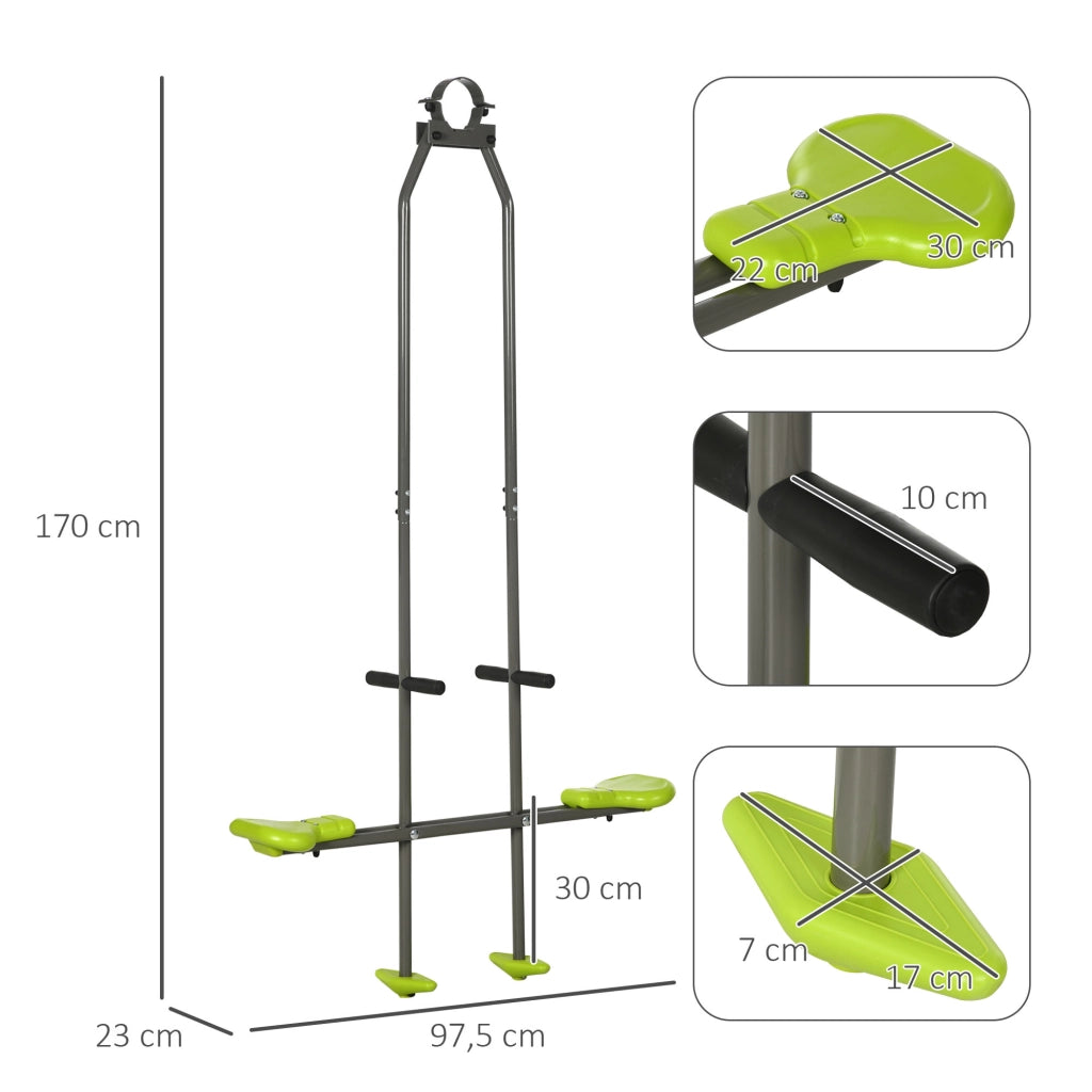 Altalena per Bambini ¨C zephmum ¨C Verde Acciaio e Plastica 97.5x23x170cm