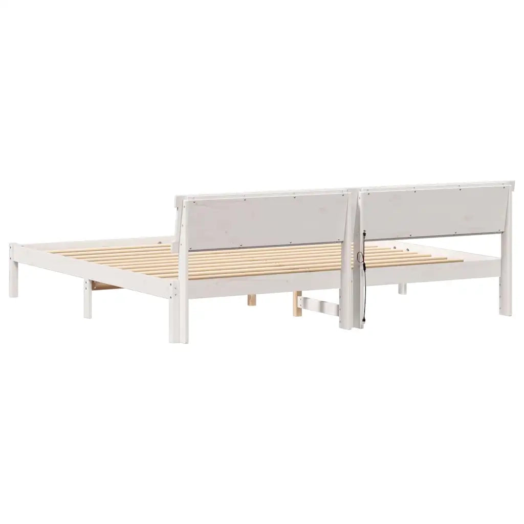 Struttura del letto Bianco 180 x 200 cm Pino massello 872810