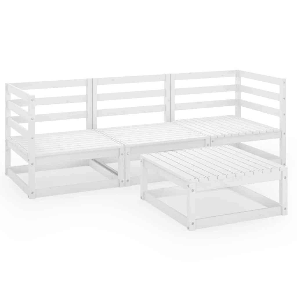 Set di mobili da giardino mobili da esterno 4 pezzi bianco legno di pino massiccio 02_0016213