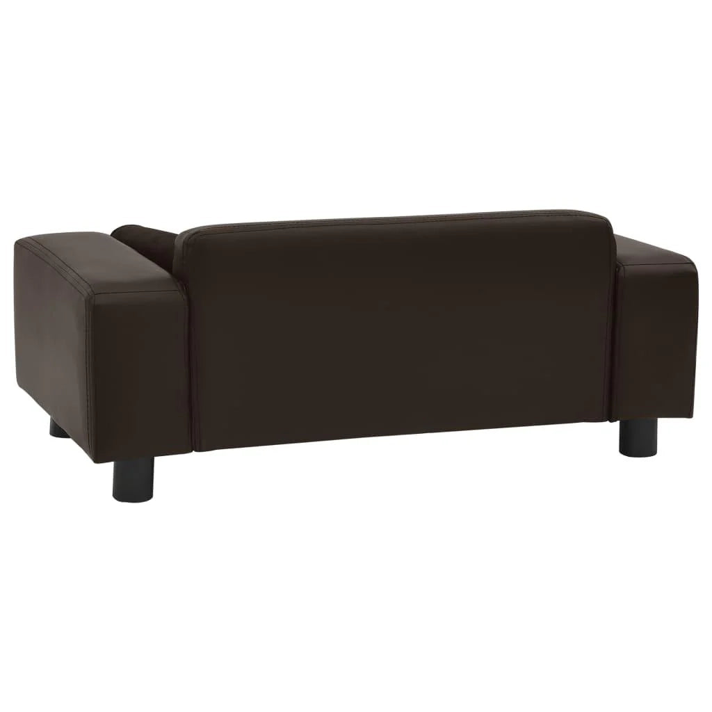Divano per cani 81 cm in peluche e sintetico marrone 02_0000189