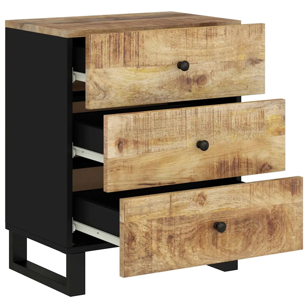 Comodino 50x33x62cm Legno Massello di Mango e Legno Multistrato cod mxl 30554