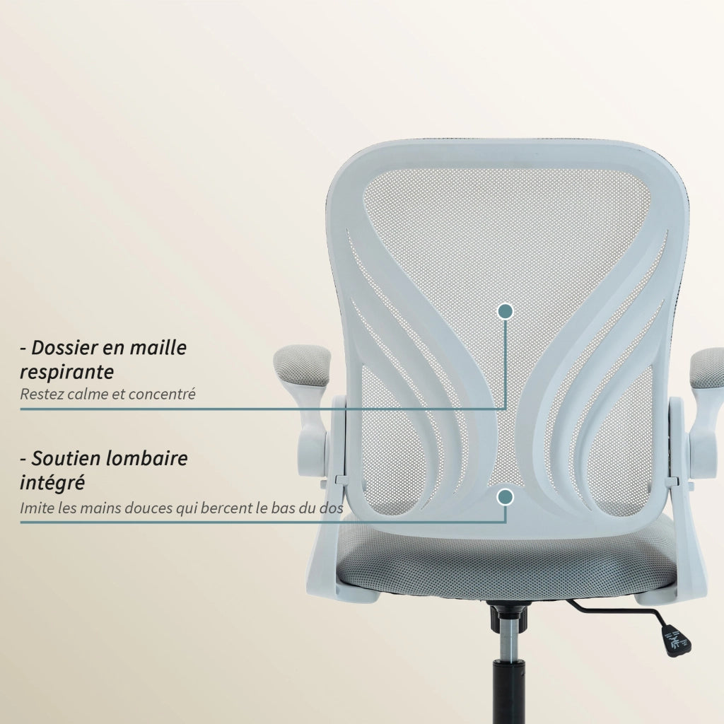 Sedia da ufficio ergonomica ¨C zephmum ¨C grigio 73x62x101-111cm