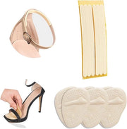 6 paia di supporti per tallone alti con cuscino e pomelli - Prevenire dolore e bolle, adatti per stivali alti e sandali (beige)