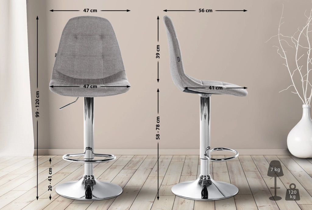 Sgabello da bar tessuto Elmore C 4