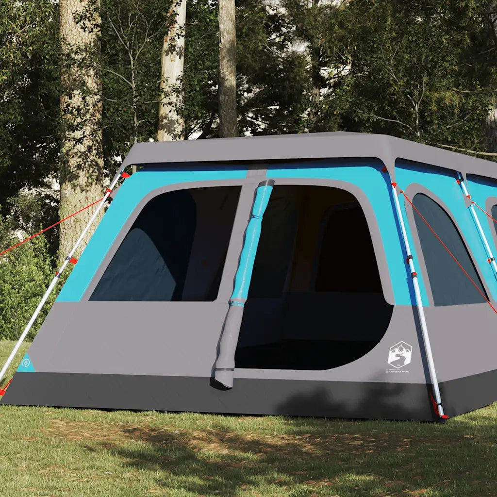 Tenda Familiare a Cupola 8 Persone-Tenda da campeggio Blu a Rilascio Rapido