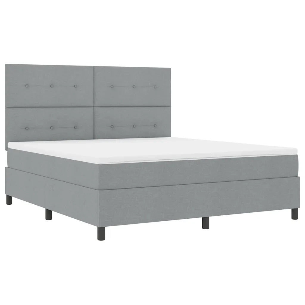 Letto a molle con materasso Grigio chiaro 180 x 200 cm Tessuto 3342886