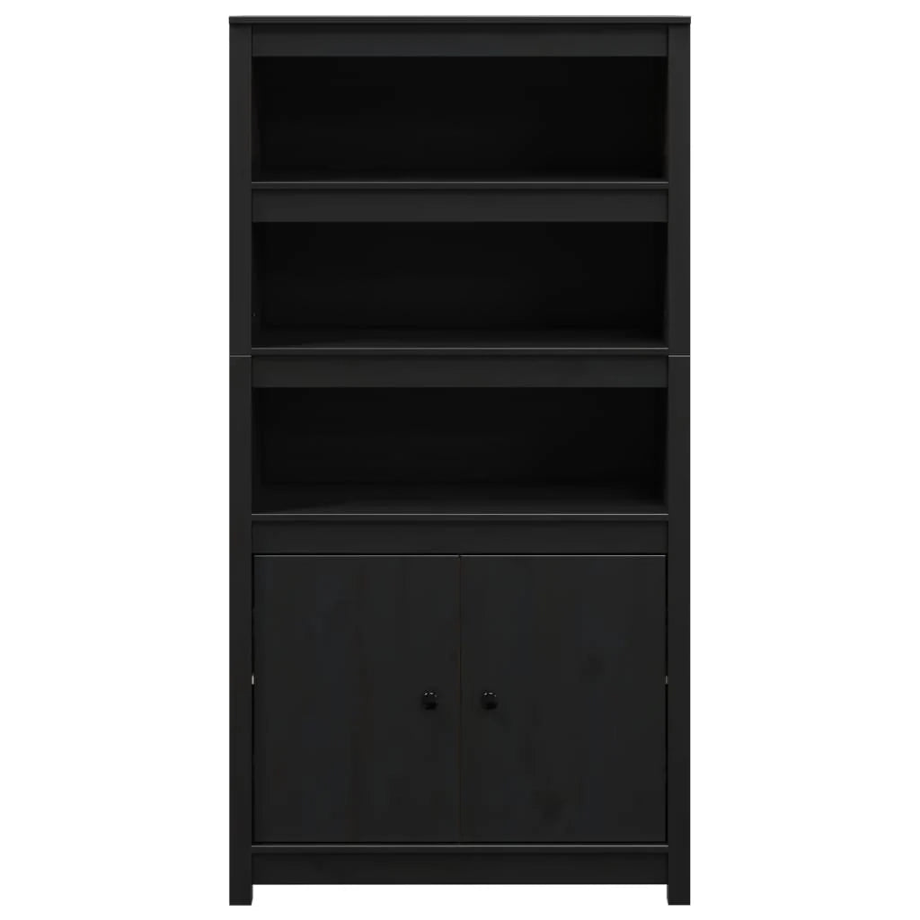 Buffet credenza cassettiera armadio mobile contenitore organizer cucina soggiorno salotto alto 80 x 35 x 154 cm legno massello di pino nero 02_0035130