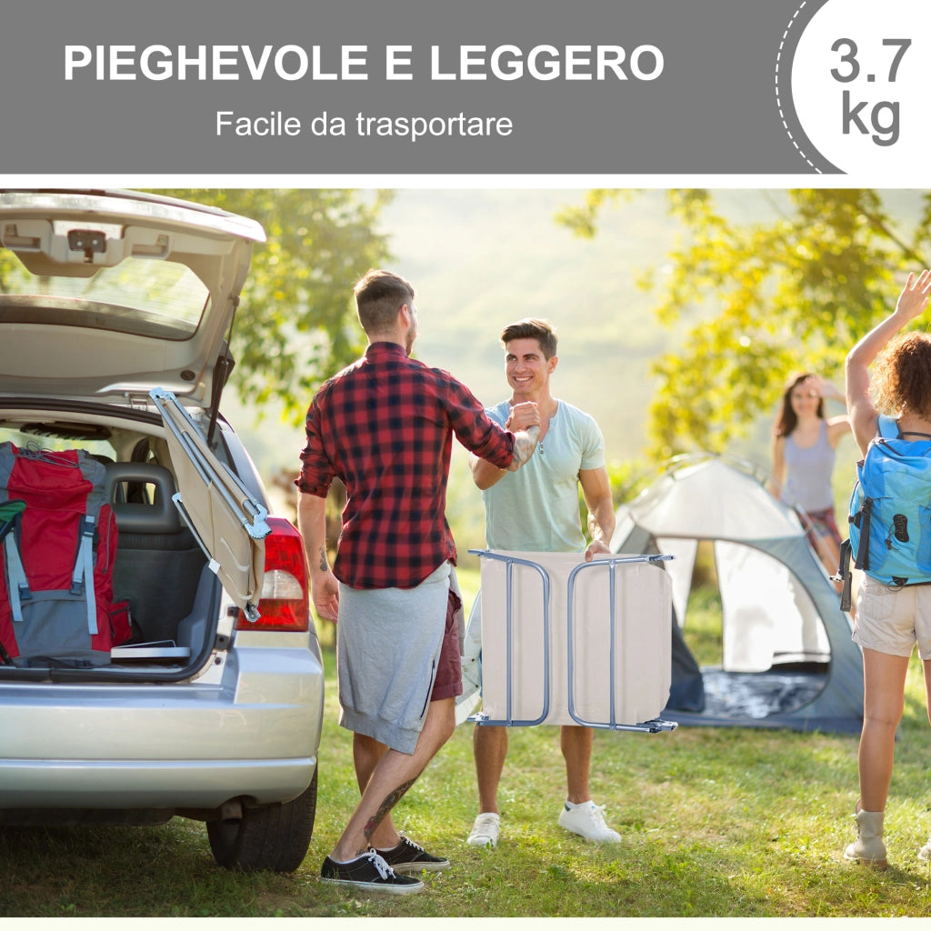 EasyComfort Lettino Prendisole Pieghevole con Schienale Reclinabile e Cuscino, 182x56x24.5cm