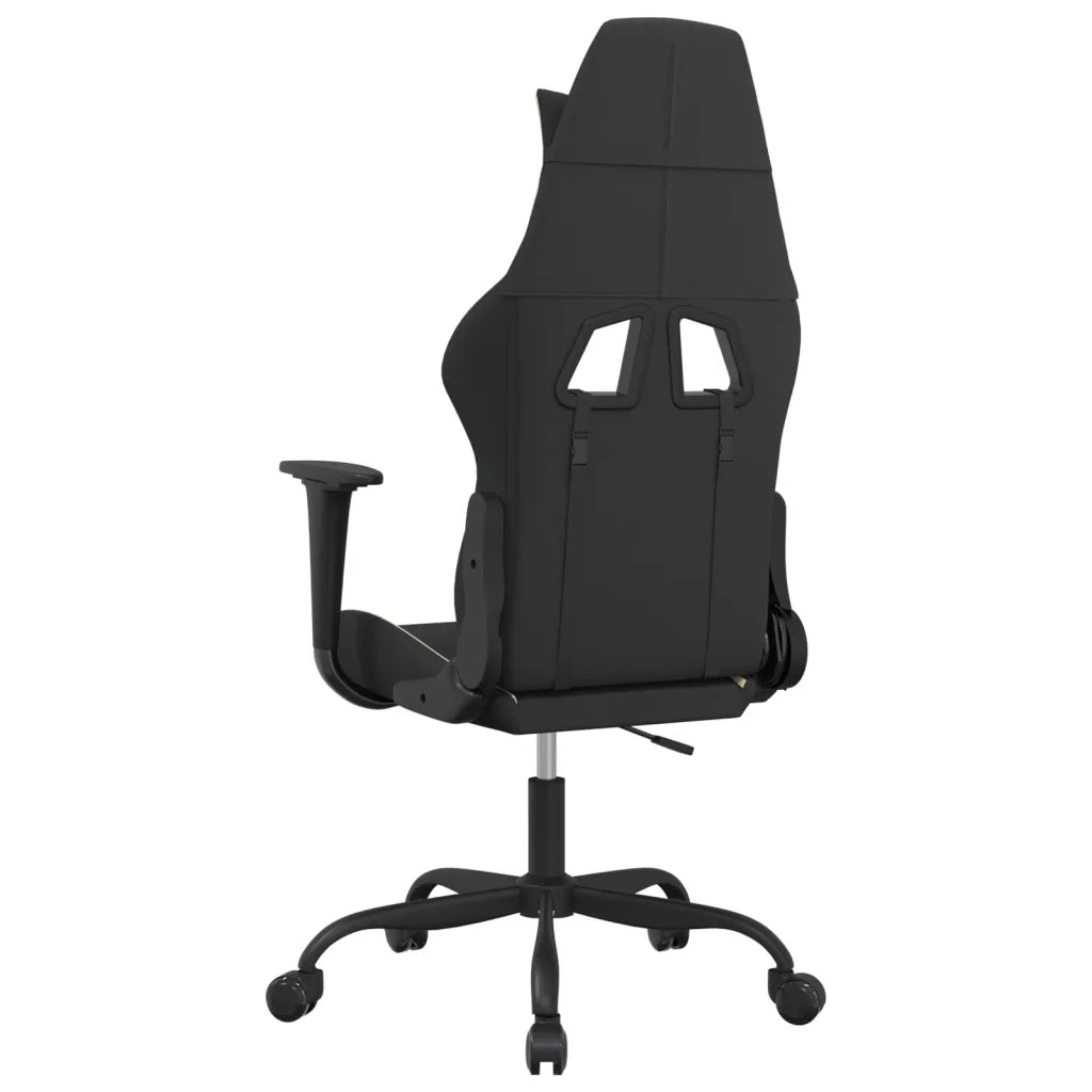 vidaXL Sedia da Gaming Nero e Crema in Tessuto