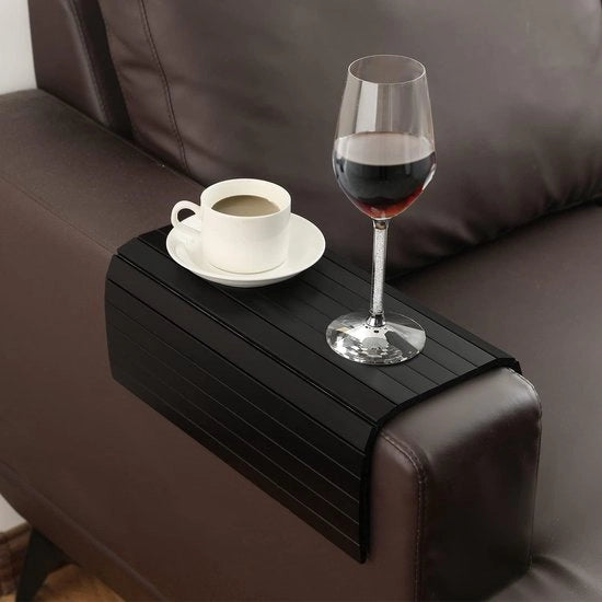 Sedia Cuscino Tavolo per Divano Braccio Flessibile Opportuno Tavolo Divano Braccio Flessibile Modello con Lato Opportuno per Bevande, Snack, Telecomando o Telefono Braccio Flessibile Tavolo per Divano con Lato Flessibile e Portaoggetti in Legno