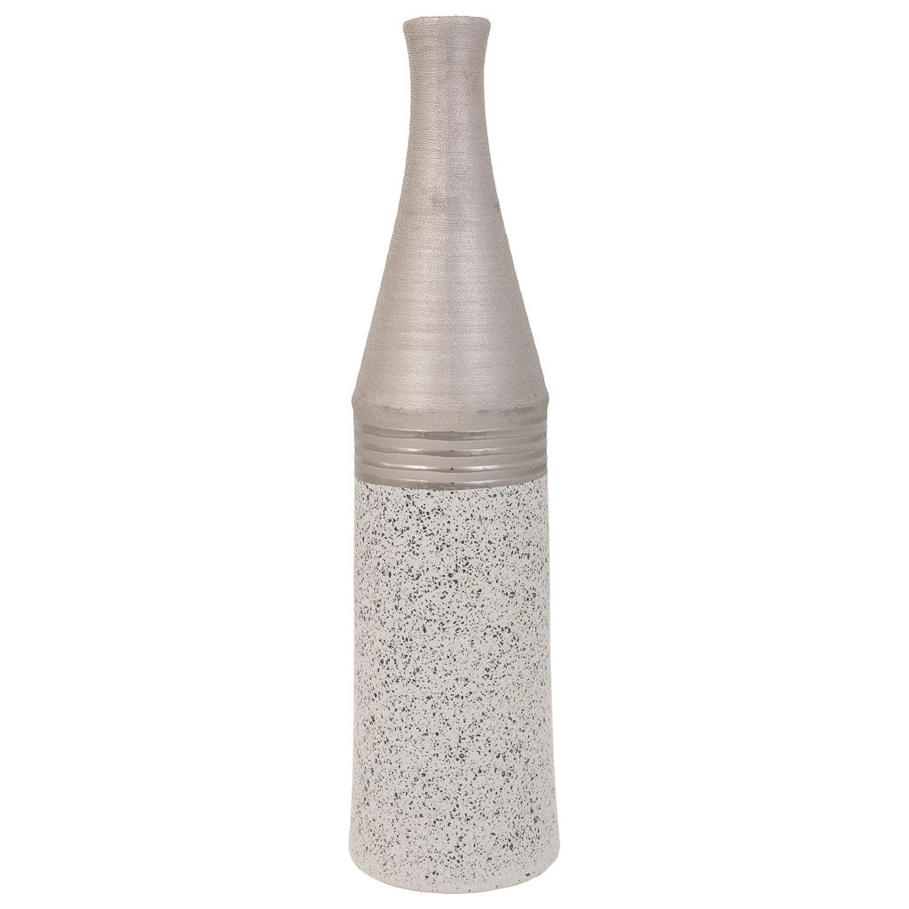 Vaso in ceramica argento 13,5x13,5x53h