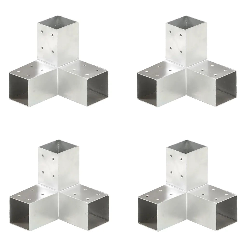 Connettori per Pali a Forma di Y 4 pz Metallo Zincato 71x71 mm cod mxl 57796