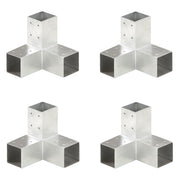 Connettori per Pali a Forma di Y 4 pz Metallo Zincato 71x71 mm cod mxl 57796