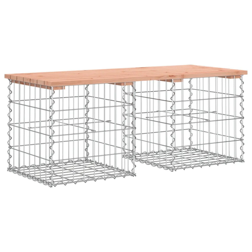 Panchina da Giardino | Panca da Giardino Design Gabbione 103x44x42 cm Massello Douglas