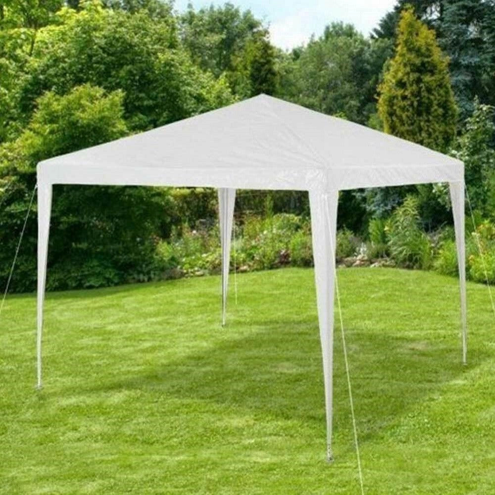 Trade Shop - Gazebo 3x3mt Tenda Esterni Arredo Giardino Tetto Antipioggia Idrorepellente Bianco -