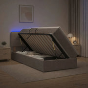 Letto con contenitore LED e materasso Tortora 100 x 200 cm 3459045