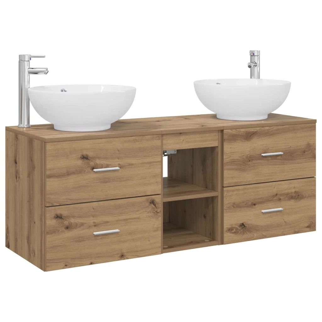 Set di mobili per il bagno 3 pz Rovere Artigianale 3405906