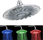 Douchekop a LED, 3 posizioni di temperatura, superficie ABS quadrata 20 cm, 12 LED.